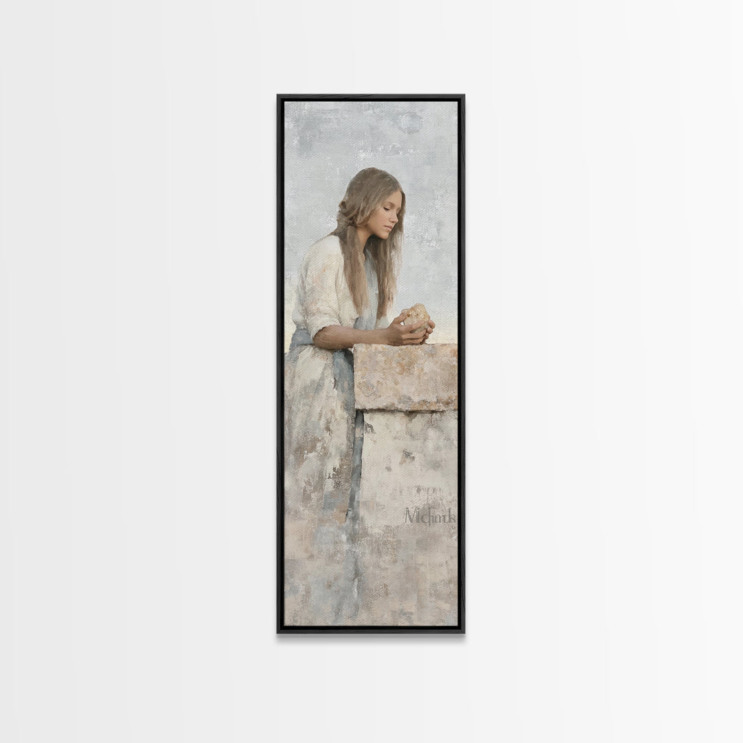 Light Of Grace | Framed Canvas Print | Tall Skinny Art Print | Christian Art | Christian Art Canvas | Christian Wall Art | Christian Painti