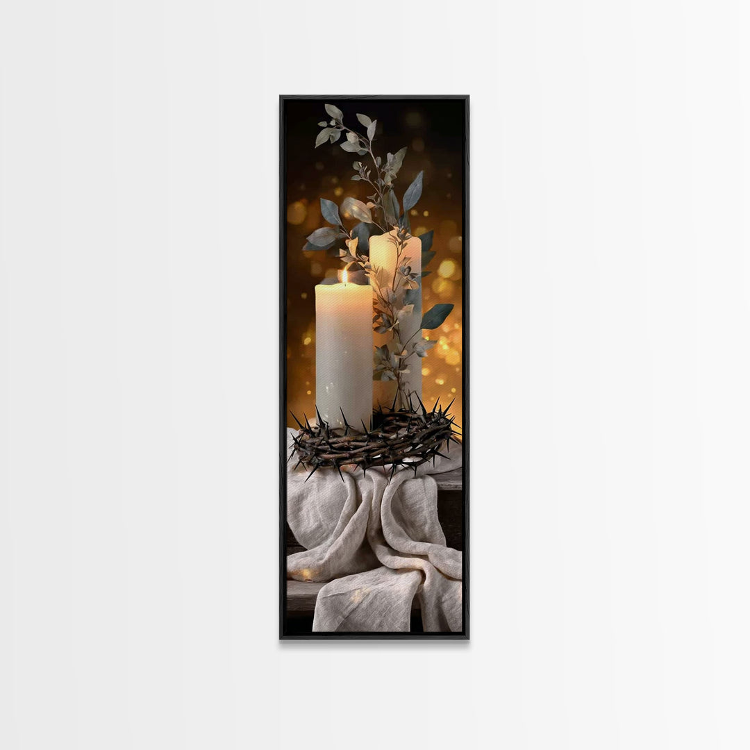 Suffering Crown | Framed Canvas Print | Tall Skinny Art Print | Christian Wall Art | Christian Art Canvas | Christian Decor | Modern Christ