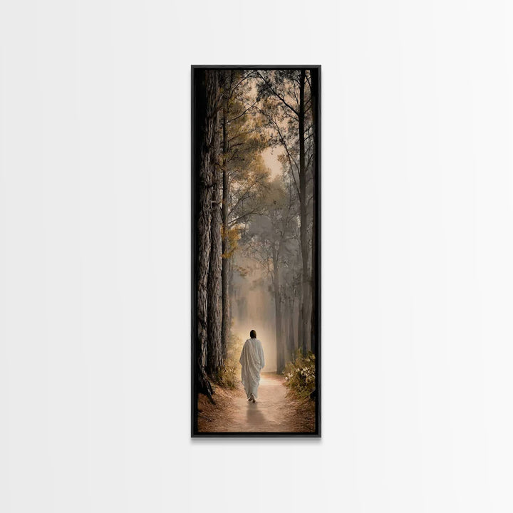 Path Of Light – Framed Canvas Print – Tall Narrow Wall Art – Christian Wall Art – Christian Art Canvas – Jesus Painting – Christian Decor