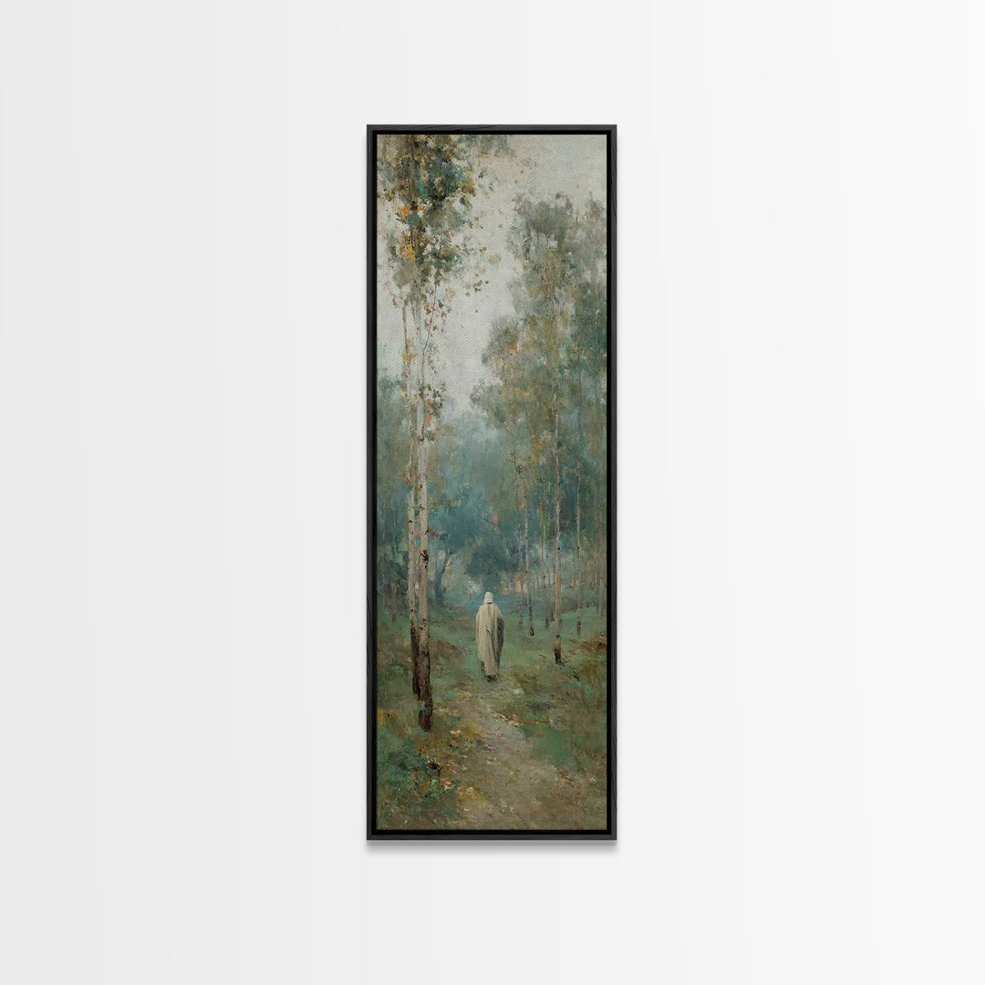 Peaceful Messiah Path, Framed Canvas Print, Tall Narrow Wall Art, Christian Art, Christian Wall Art, Christian Art Canvas, Christian Painti