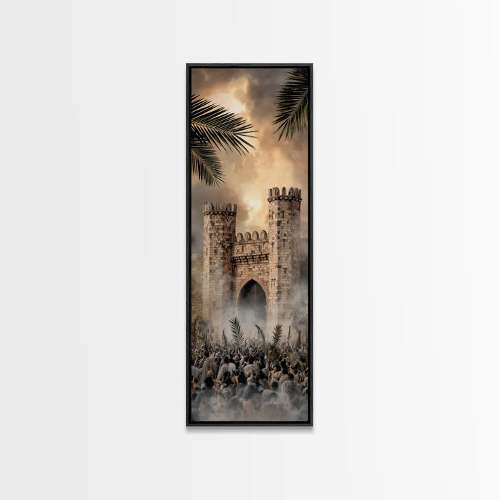 Triumphal Gate Light – Framed Canvas Print – Tall Narrow Wall Art – Jesus Painting – Christian Wall Art – Christian Christmas Art – Christi