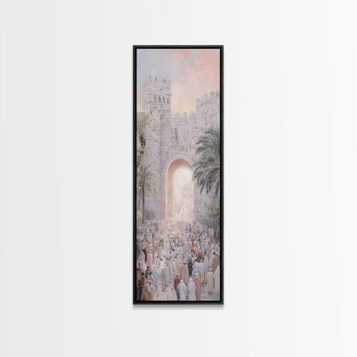 Palm Branch Multitude – Framed Canvas Print – Skinny Art – Christian Art Canvas – Christmas Art – Christian Wall Art – Christian Gift Ideas