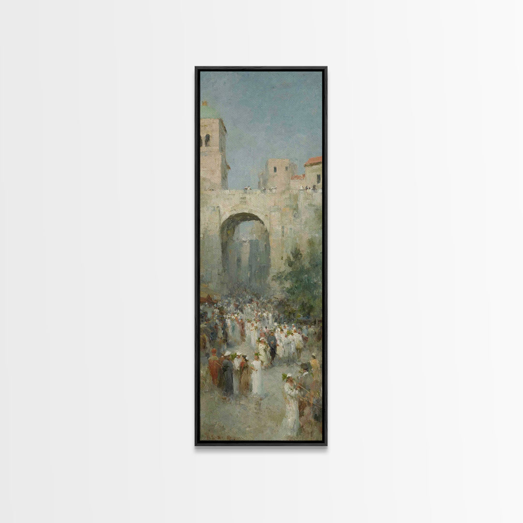Hosanna Procession Peace – Framed Canvas Print – Tall Skinny Art Print – Christian Decor – Christian Christmas Art – Jesus Painting – Chris