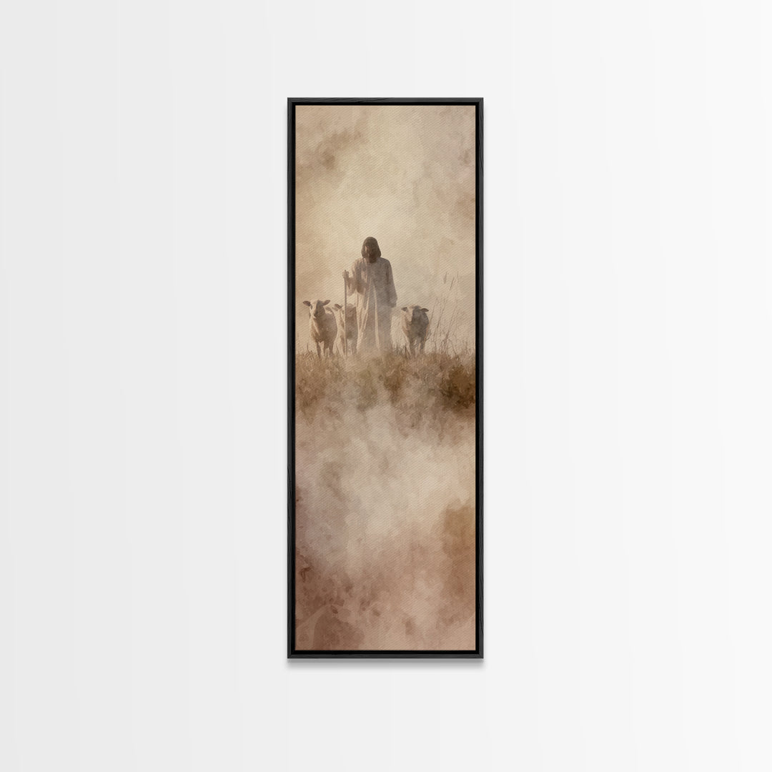 Guided By Stillness – Framed Canvas Print – Skinny Art – Christian Art Canvas – Christian Art Print – Jesus Painting – Christian Wall Art