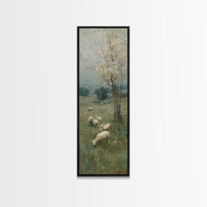 Blossom Field Mercy – Framed Canvas Print – Skinny Art – Christian Art Print – Christian Wall Art – Jesus Painting – Christian Art