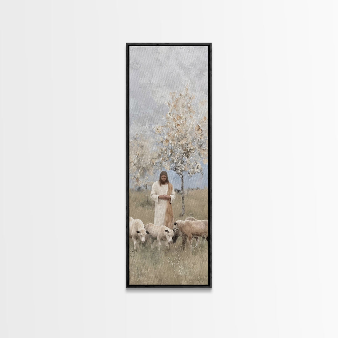 Grace In Spring | Framed Canvas Print | Christian Painting | Skinny Art | Jesus Canvas Art | Christian Decor | Christmas Wall Art