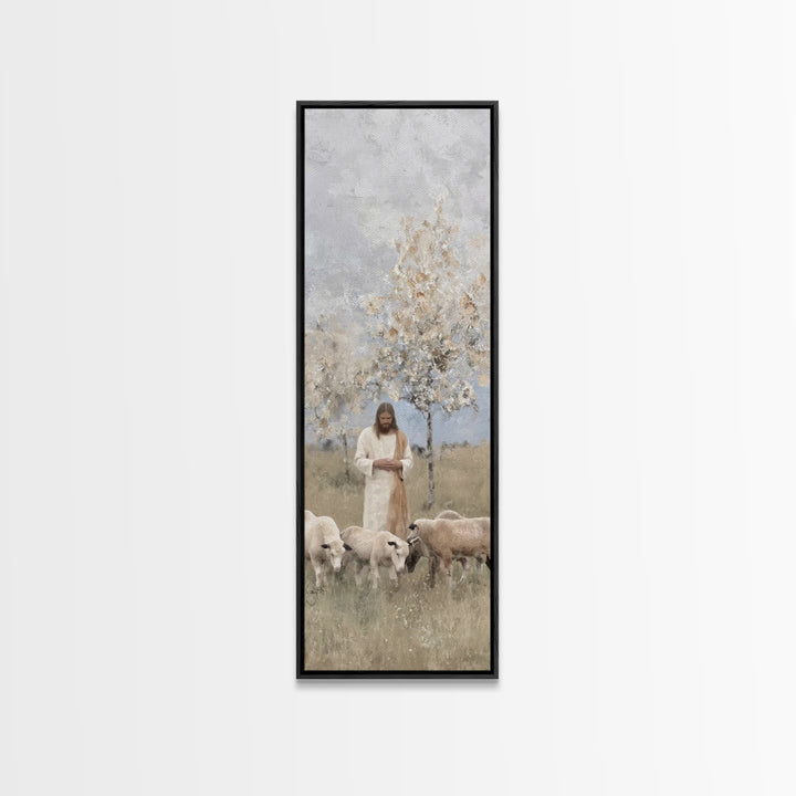 Grace In Spring | Framed Canvas Print | Christian Painting | Skinny Art | Jesus Canvas Art | Christian Decor | Christmas Wall Art