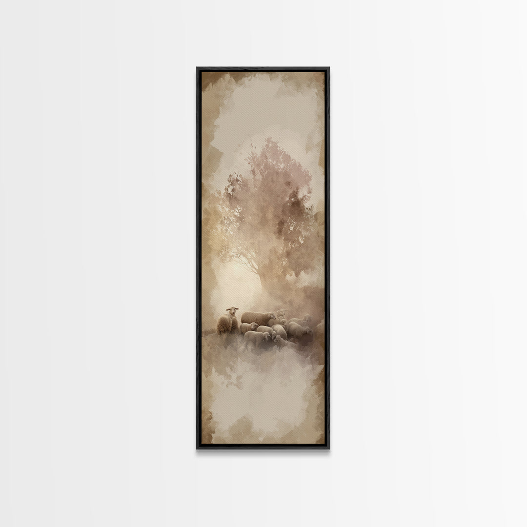 Light Of Dawn - Framed Canvas Print - Christian Wall Art - Tall Narrow Wall Art - Jesus Art Print - Christmas Canvas Wall Art - Christian G