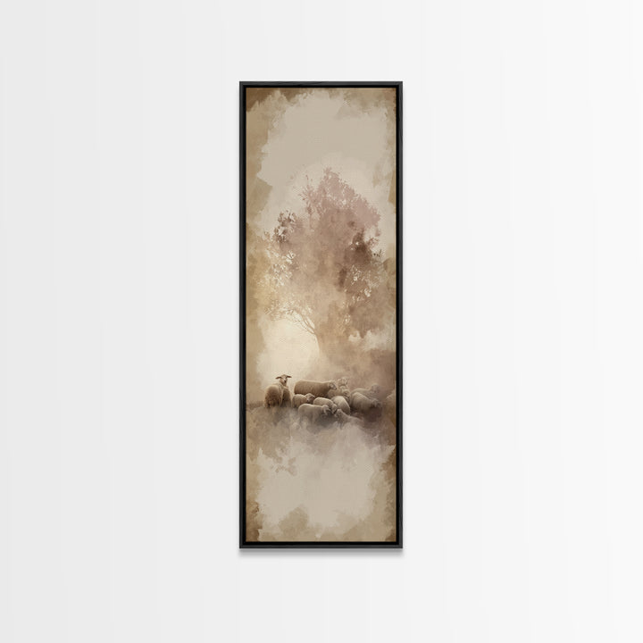 Light Of Dawn - Framed Canvas Print - Christian Wall Art - Tall Narrow Wall Art - Jesus Art Print - Christmas Canvas Wall Art - Christian G