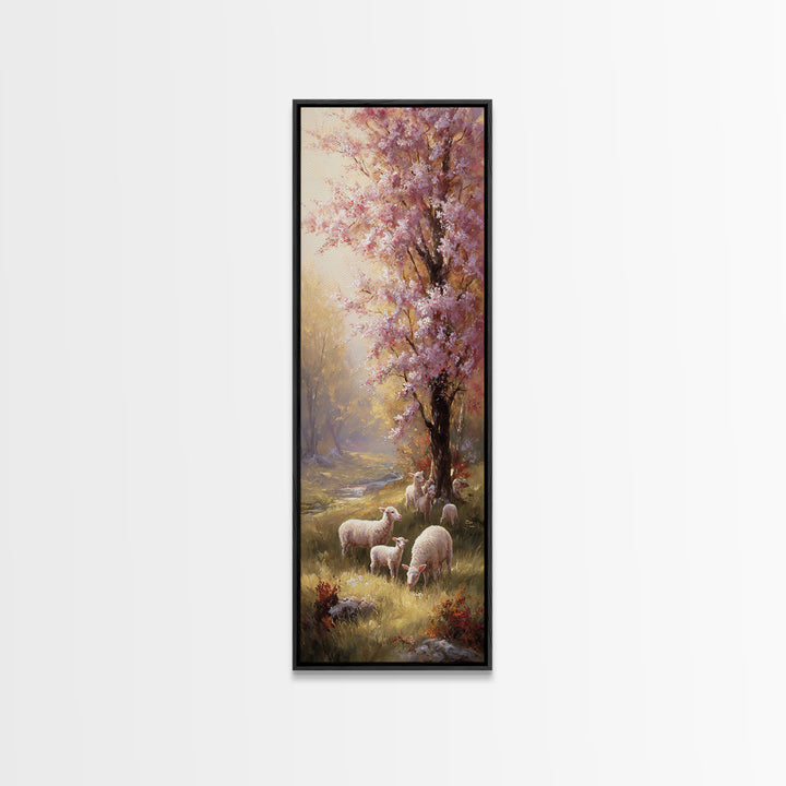 Mercy In Mist - Framed Canvas Print - Christian Art Canvas - Tall Narrow Wall Art - Jesus Art - Modern Christian Art - Christmas Wall Art