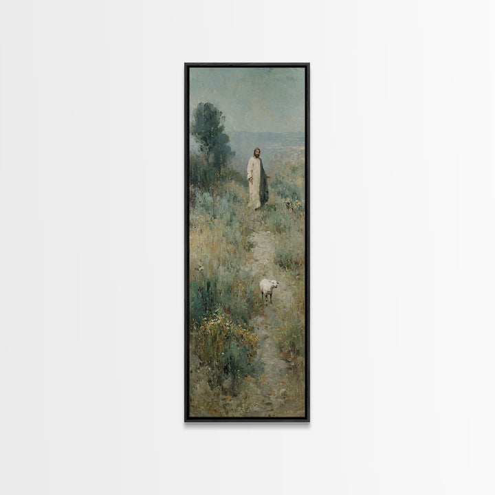 Shepherd’s Quiet Road, Framed Canvas Print, Narrow Art, Christian Art Canvas, Jesus Wall Art, Modern Christian Art, Christian Gift Ideas