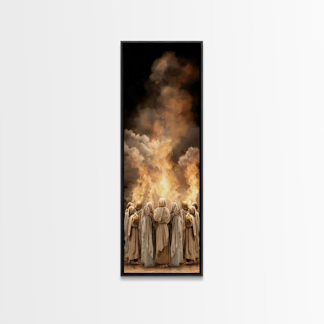 Fire Of Revelation | Framed Canvas Print | Narrow Art | Christian Art | Christian Paintings | Jesus Wall Art | Christmas Art Work