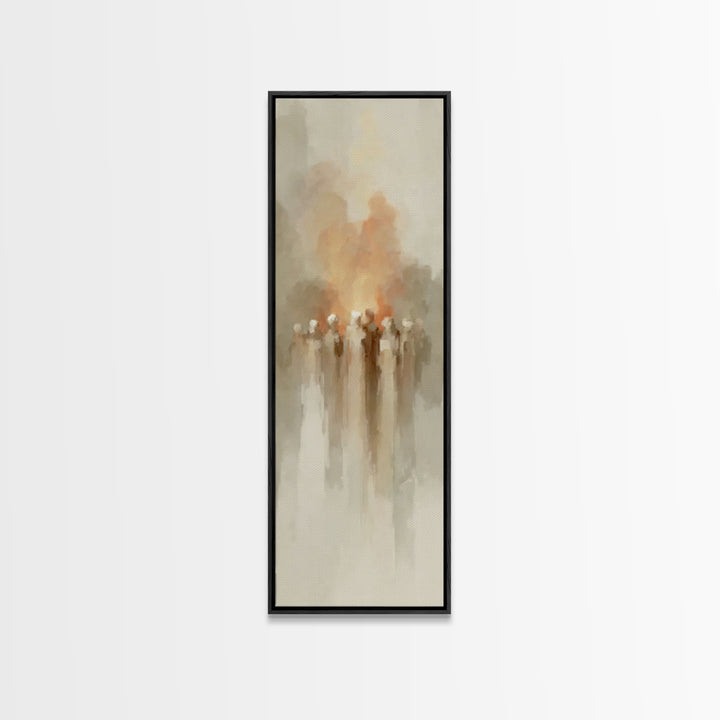 Sacred Gathering – Framed Canvas Print – Tall Narrow Wall Art – Christian Wall Art – Christian Art Canvas – Jesus Painting – Christian Deco
