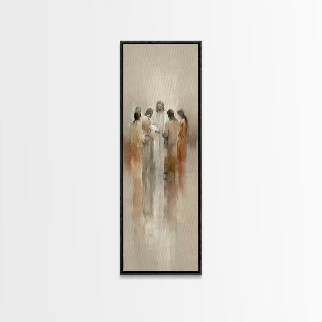 Radiant Messiah, Framed Canvas Print, Narrow Art, Christian Painting, Jesus Painting, Christian Art Canvas, Large Christian Art
