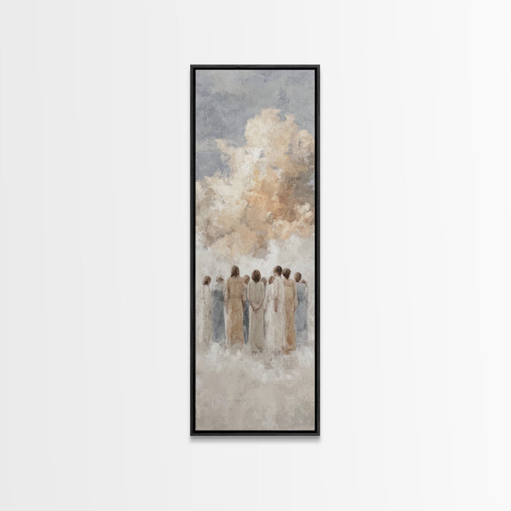Heavenward Assembly – Framed Canvas Print – Tall Skinny Art Print – Christian Art – Christian Art Canvas – Christmas Art – Christian Painti