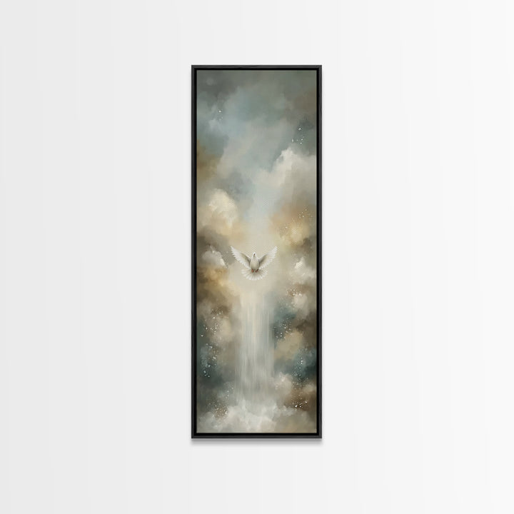 Ascension Of Peace | Framed Canvas Print | Christian Art Canvas | Christian Painting | Tall Narrow Wall Art | Christian Gift | Christmas Ar