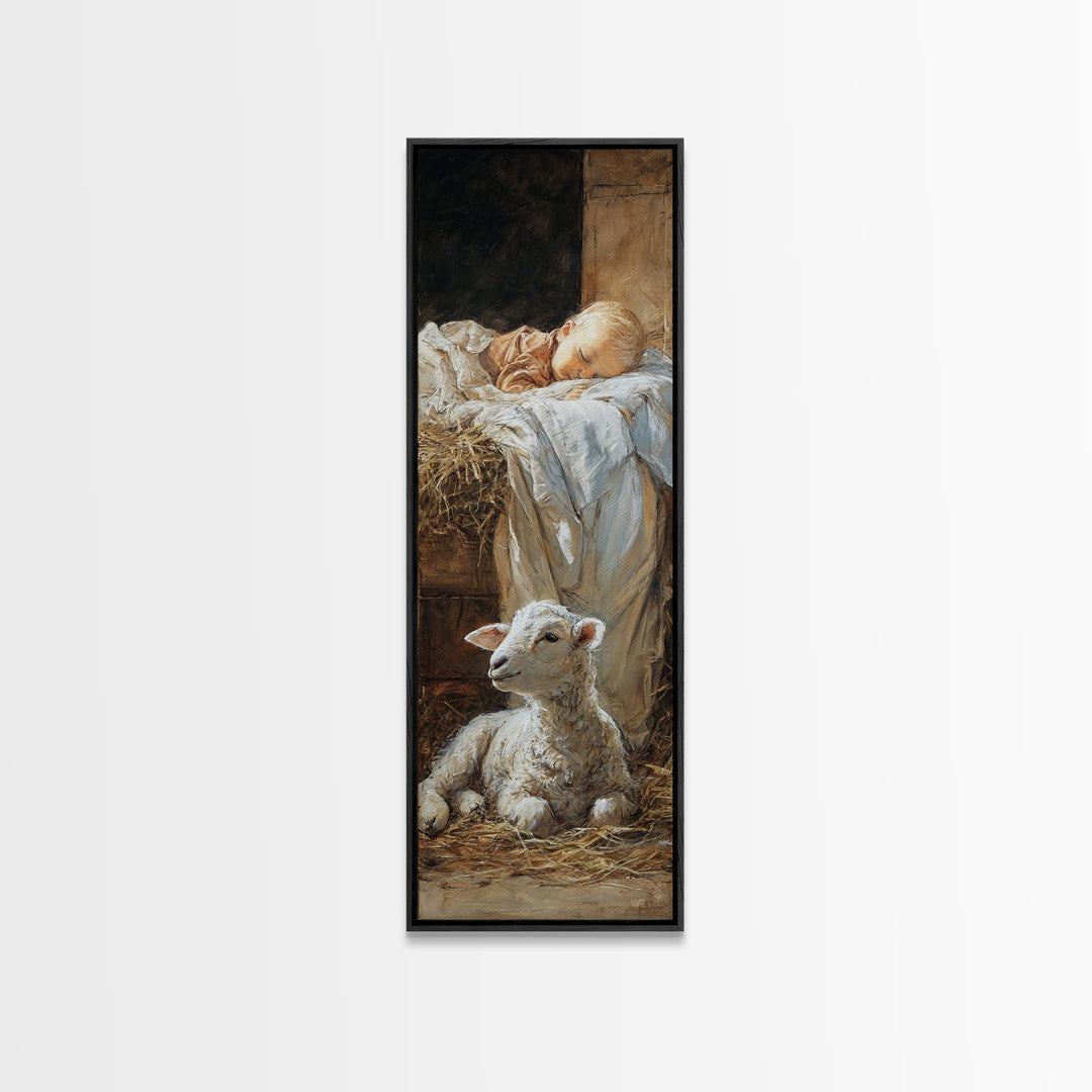 Starborn Serenity – Framed Canvas Print – Christian Wall Art – Christian Art Canvas – Jesus Christmas Art – Narrow Art
