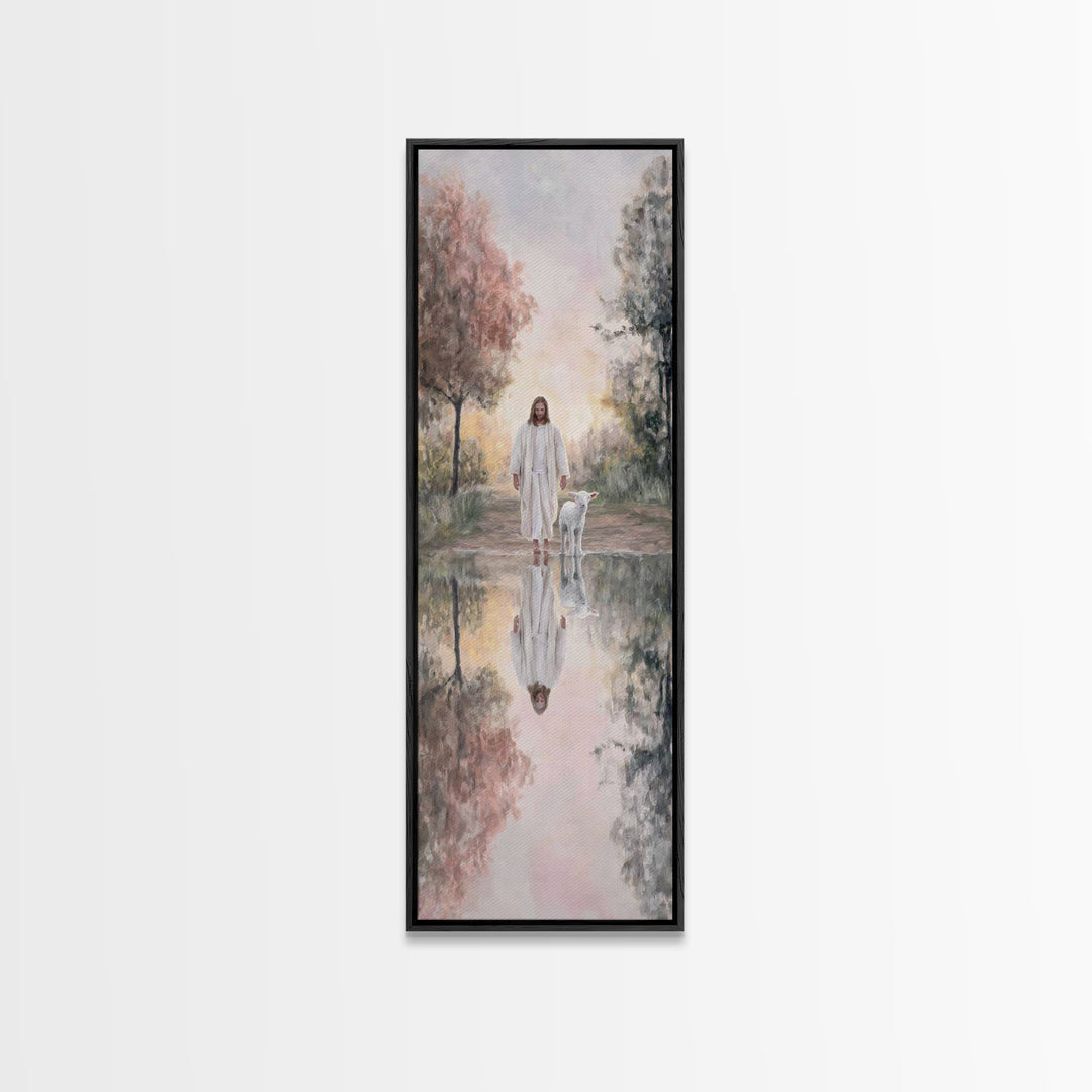 Path Of Light – Framed Canvas Print – Christian Wall Art – Jesus Christmas Art – Christian Art – Narrow Art