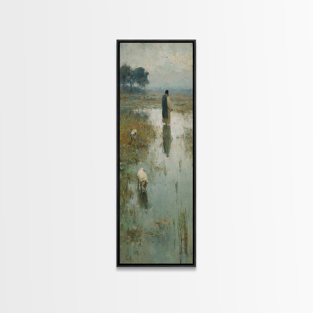 Shepherds Of Peace – Framed Canvas Print – Christian Wall Art – Christian Art Canvas – Jesus Painting – Narrow Art – Christian Art
