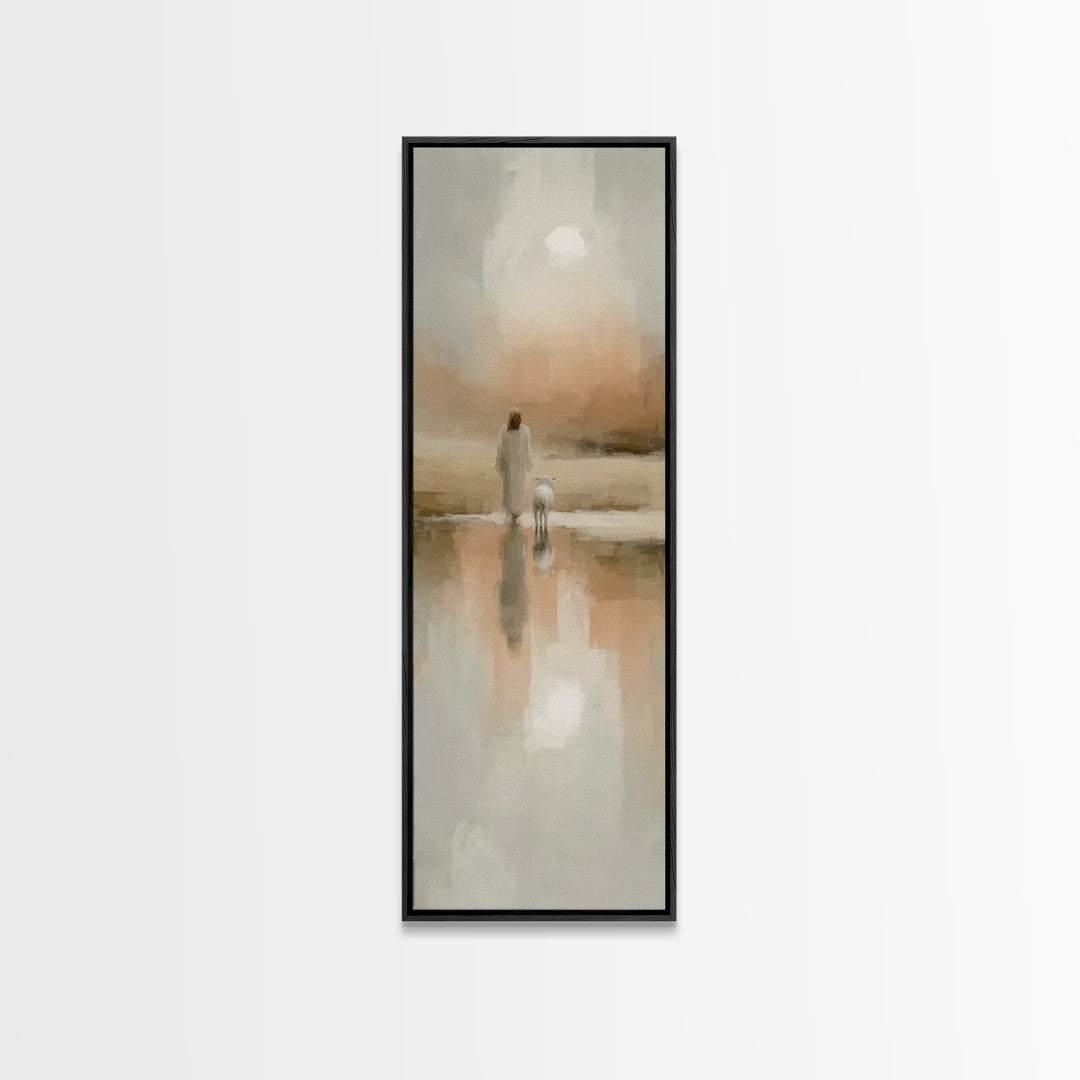 Walk Of Grace – Framed Canvas Print – Christian Art Print – Jesus Painting – Christian Wall Art – Tall Skinny Art Print – Christian Christm