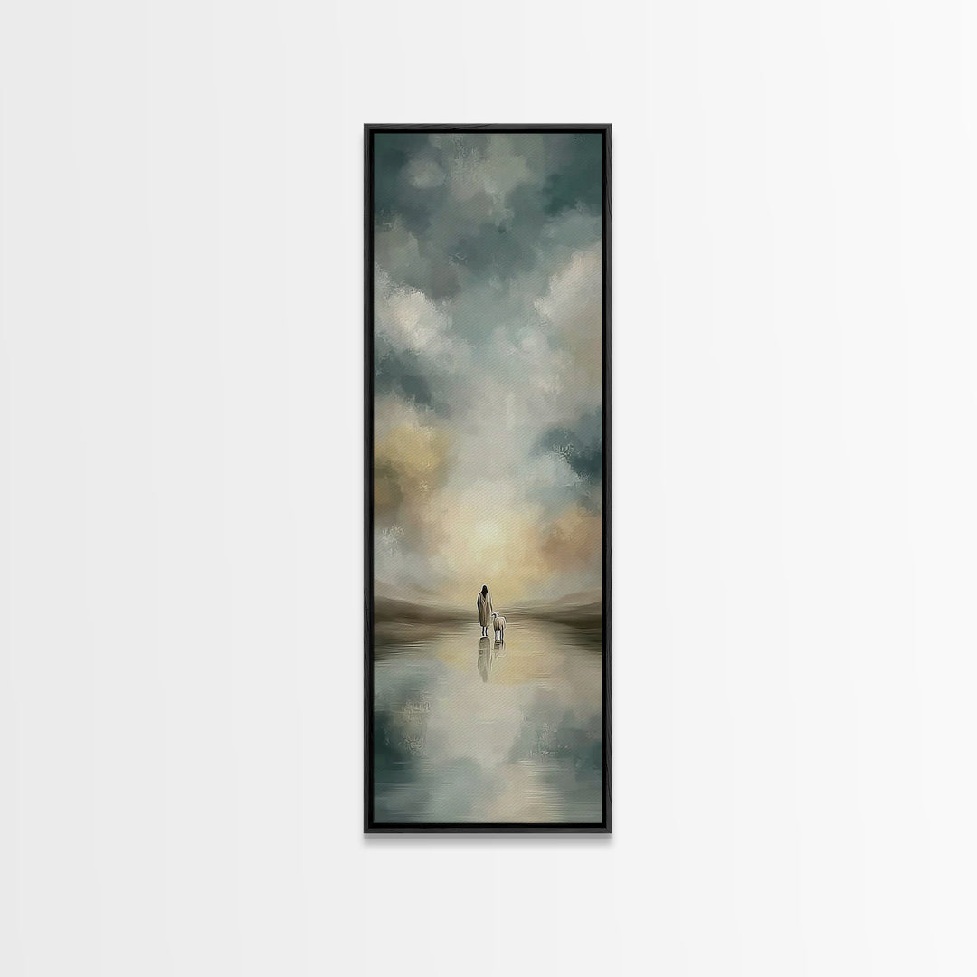 Heaven’s Gentle Road – Framed Canvas Print – Christian Art – Jesus Painting – Christian Wall Art – Tall Narrow Wall Art – Christian Art Can