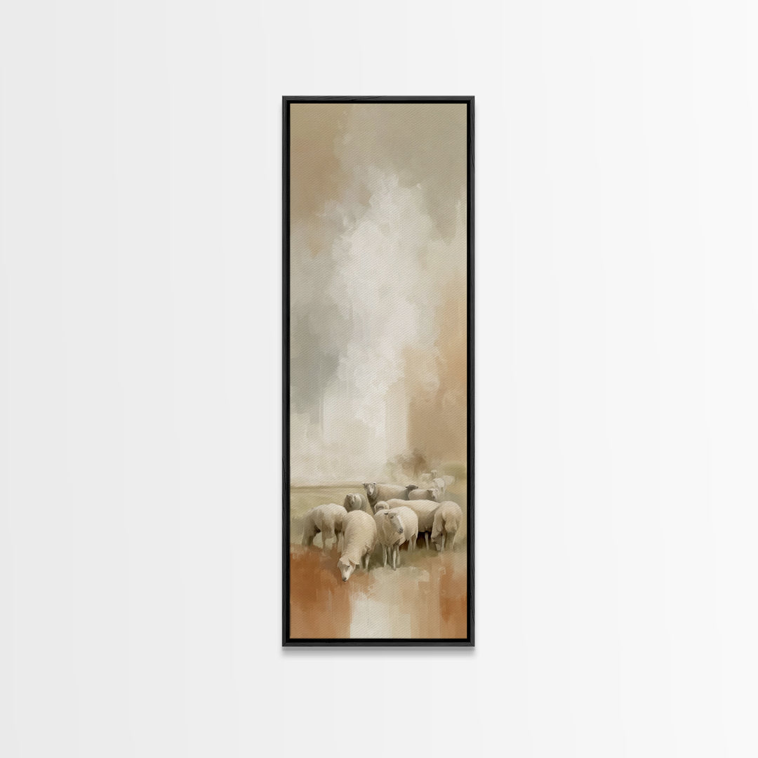 Quiet Field Stillness,Framed Canvas Print,Christian Art Work,Tall Narrow Wall Art,Christmas Art Prints,Christian Art Canvas,Jesus Painting