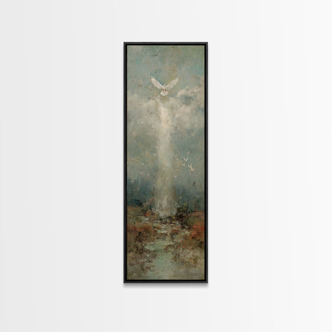 Heavenly Dove – Framed Canvas Print – Christian Wall Art – Christian Art Canvas – Jesus Painting – Christmas Art – Christian Decor – Art –