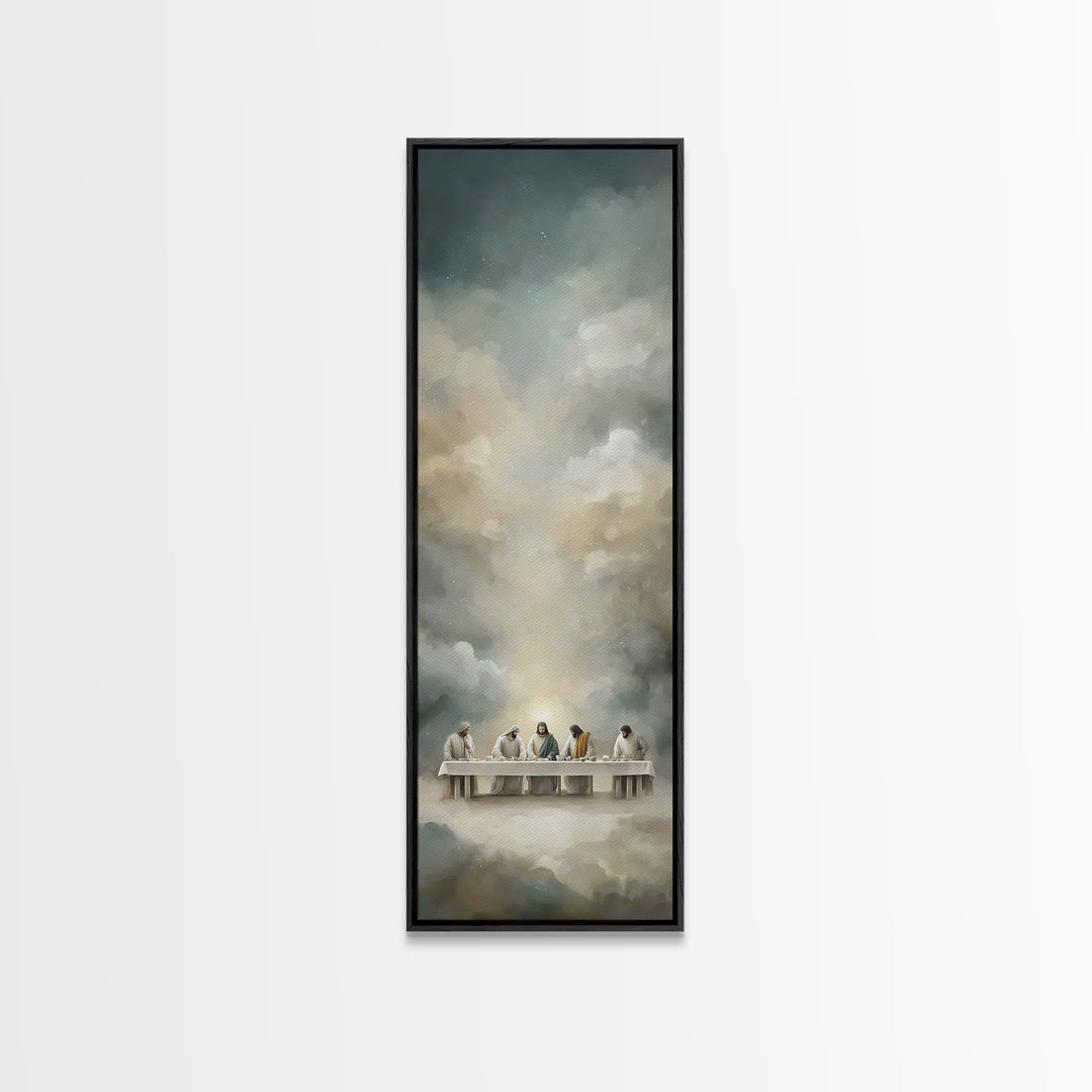 Supper Of Light | Framed Canvas Print | Christian Wall Art | Christian Art Canvas | Jesus Painting | Tall Skinny Art Print | Modern Christi