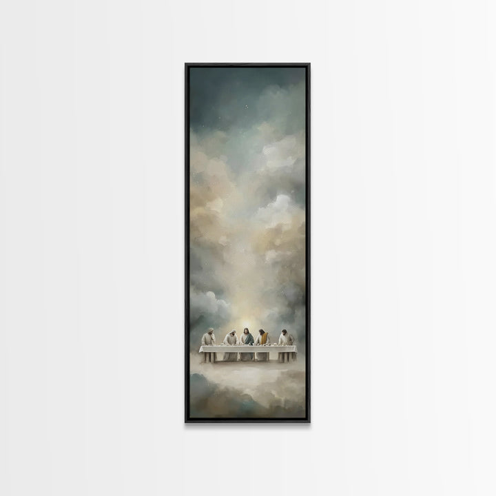 Supper Of Light | Framed Canvas Print | Christian Wall Art | Christian Art Canvas | Jesus Painting | Tall Skinny Art Print | Modern Christi