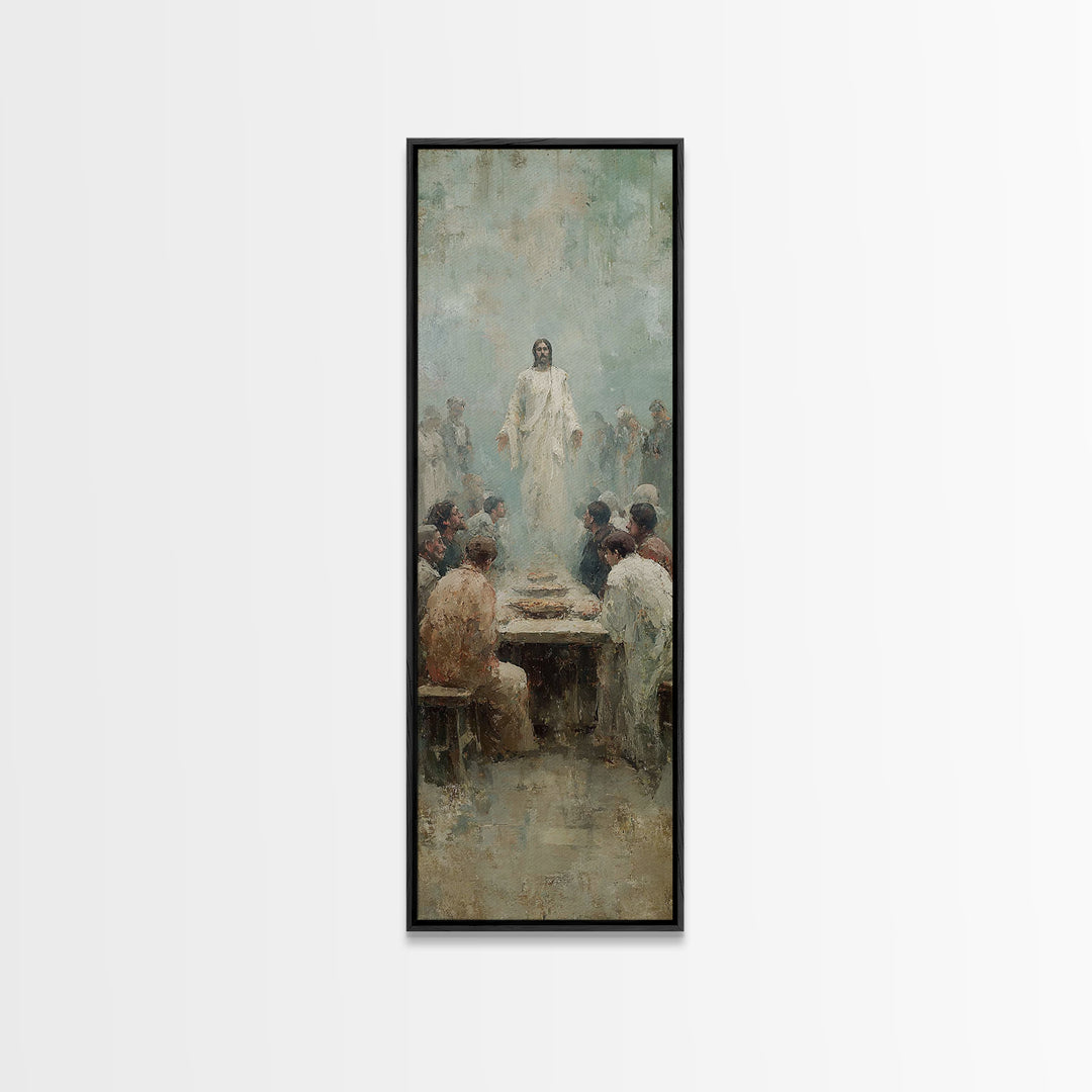 Risen Among Twelve | Framed Canvas Print | Christian Wall Art | Christian Art Canvas | Jesus Painting | Tall Narrow Wall Art | Vintage Chri
