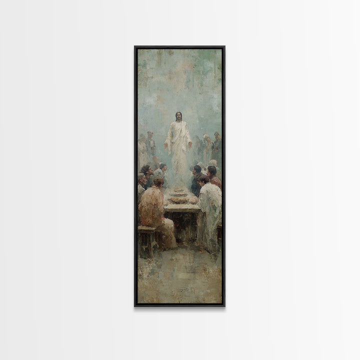 Risen Among Twelve | Framed Canvas Print | Christian Wall Art | Christian Art Canvas | Jesus Painting | Tall Narrow Wall Art | Vintage Chri