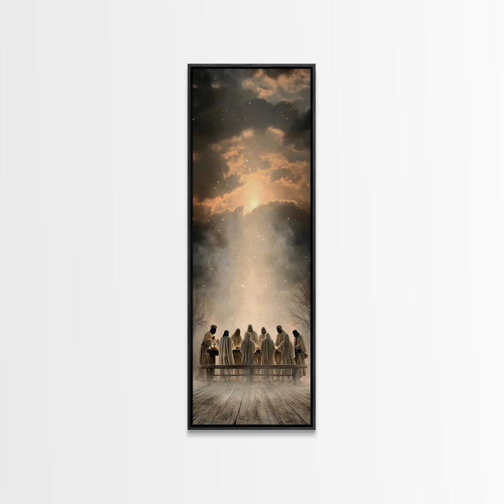 Twilight Communion | Framed Canvas Print | Christian Art Canvas | Christian Wall Art | Jesus Painting | Skinny Art | Christian Christmas Ar