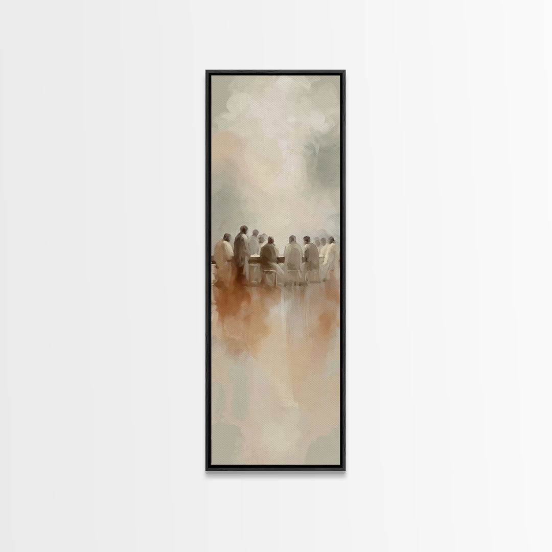 Clouded Last Supper | Framed Canvas Print | Christian Wall Art | Christian Art Canvas | Jesus Painting | Tall Skinny Art Print | Christian