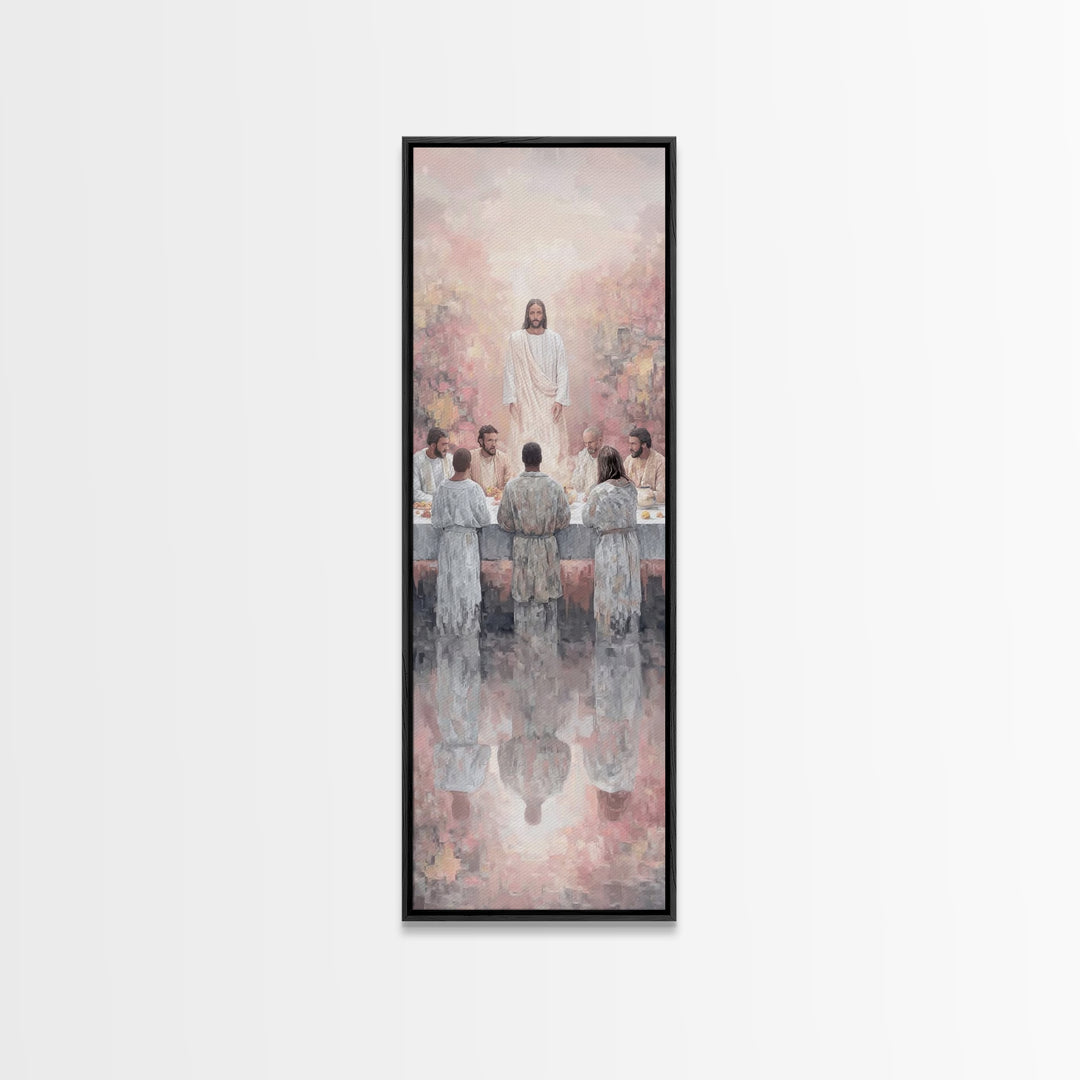 Among The Children | Framed Canvas Print | Christian Art Canvas | Christian Wall Art | Jesus Painting | Narrow Art | Christian Decor For Ho
