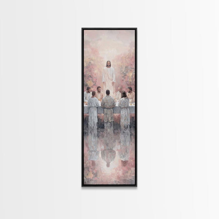 Among The Children | Framed Canvas Print | Christian Art Canvas | Christian Wall Art | Jesus Painting | Narrow Art | Christian Decor For Ho
