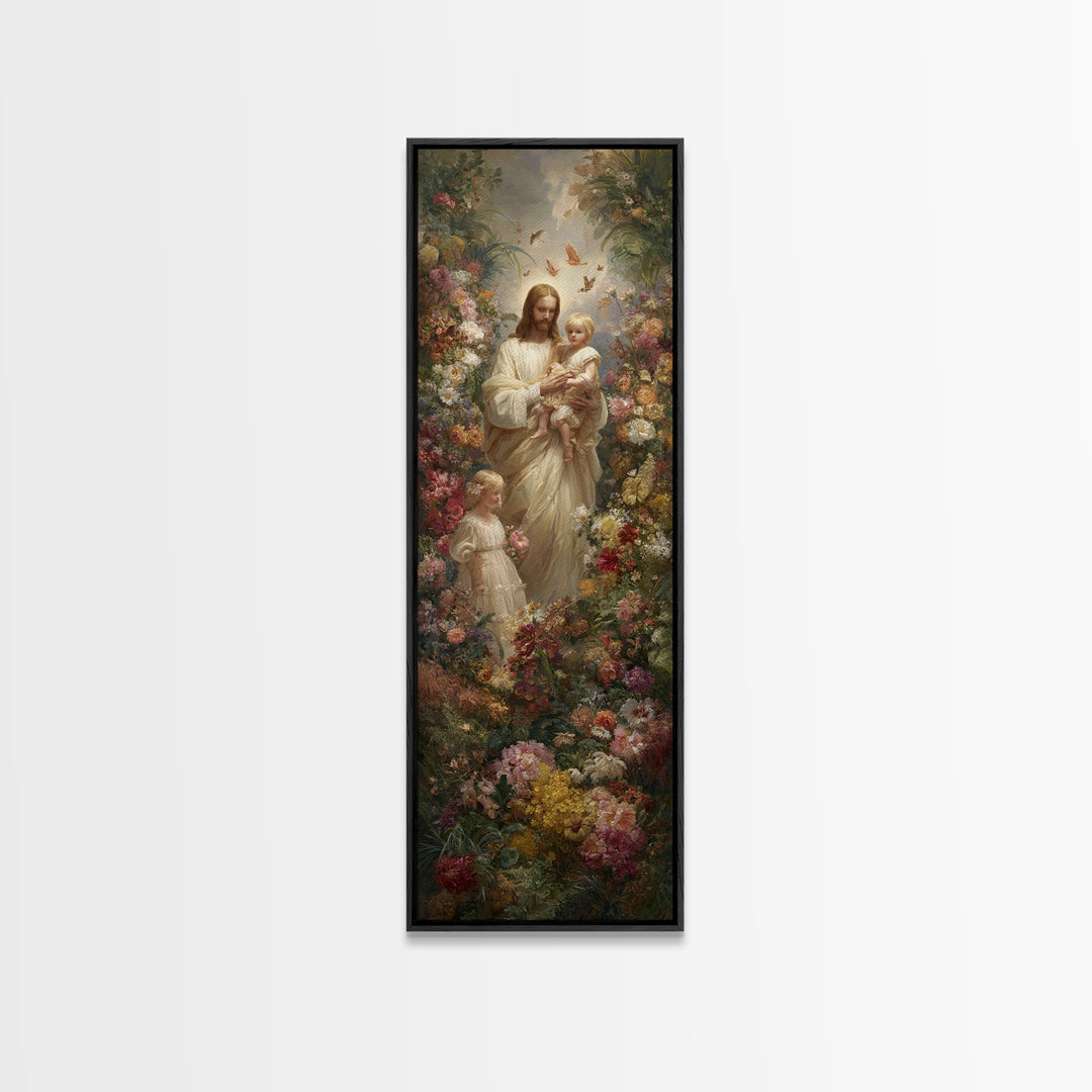 Garden Of Peace | Framed Canvas Print | Christian Art Canvas | Jesus Painting | Christian Wall Art | Skinny Art