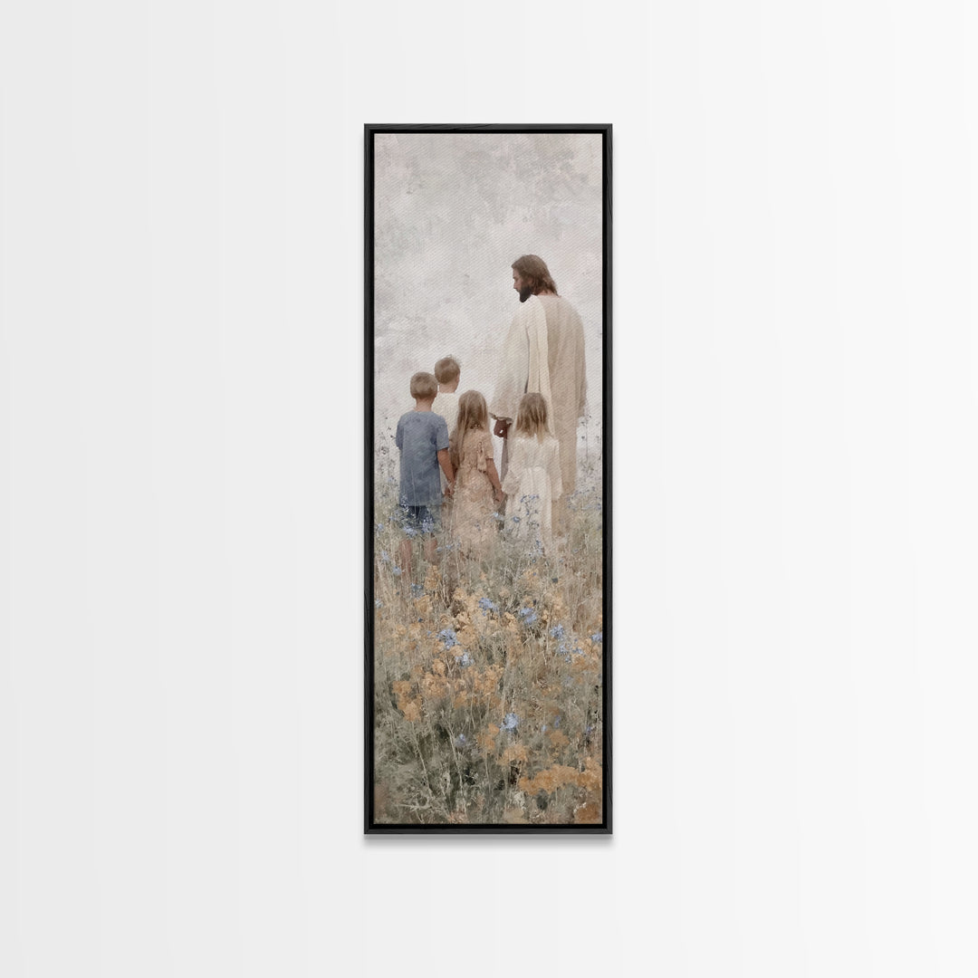Shoreline Blessing | Framed Canvas Print | Christian Art Print | Christian Wall Art | Jesus Painting | Skinny Art
