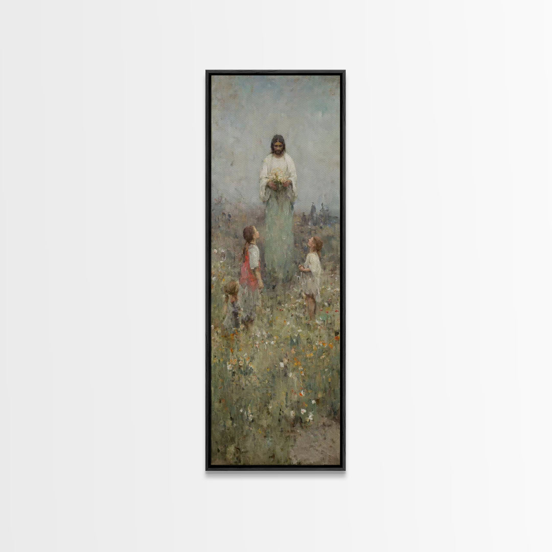 Fields Of Mercy | Framed Canvas Print | Christian Wall Art | Christian Art Canvas | Jesus Painting | Tall Skinny Art Print