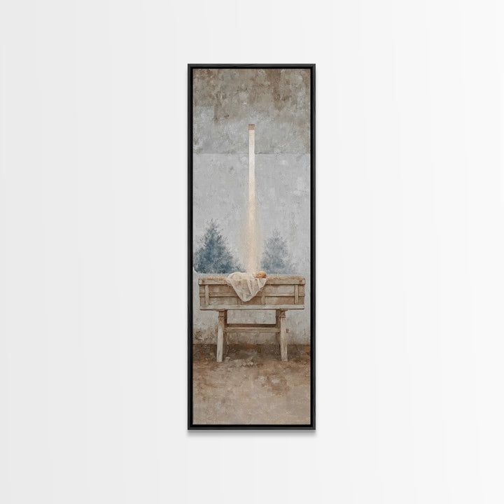 Glory In Stillness, Framed Canvas Print, Christian Wall Art, Christian Art Canvas, Christmas Art, Jesus Painting, Christian Decor, Art, Nar