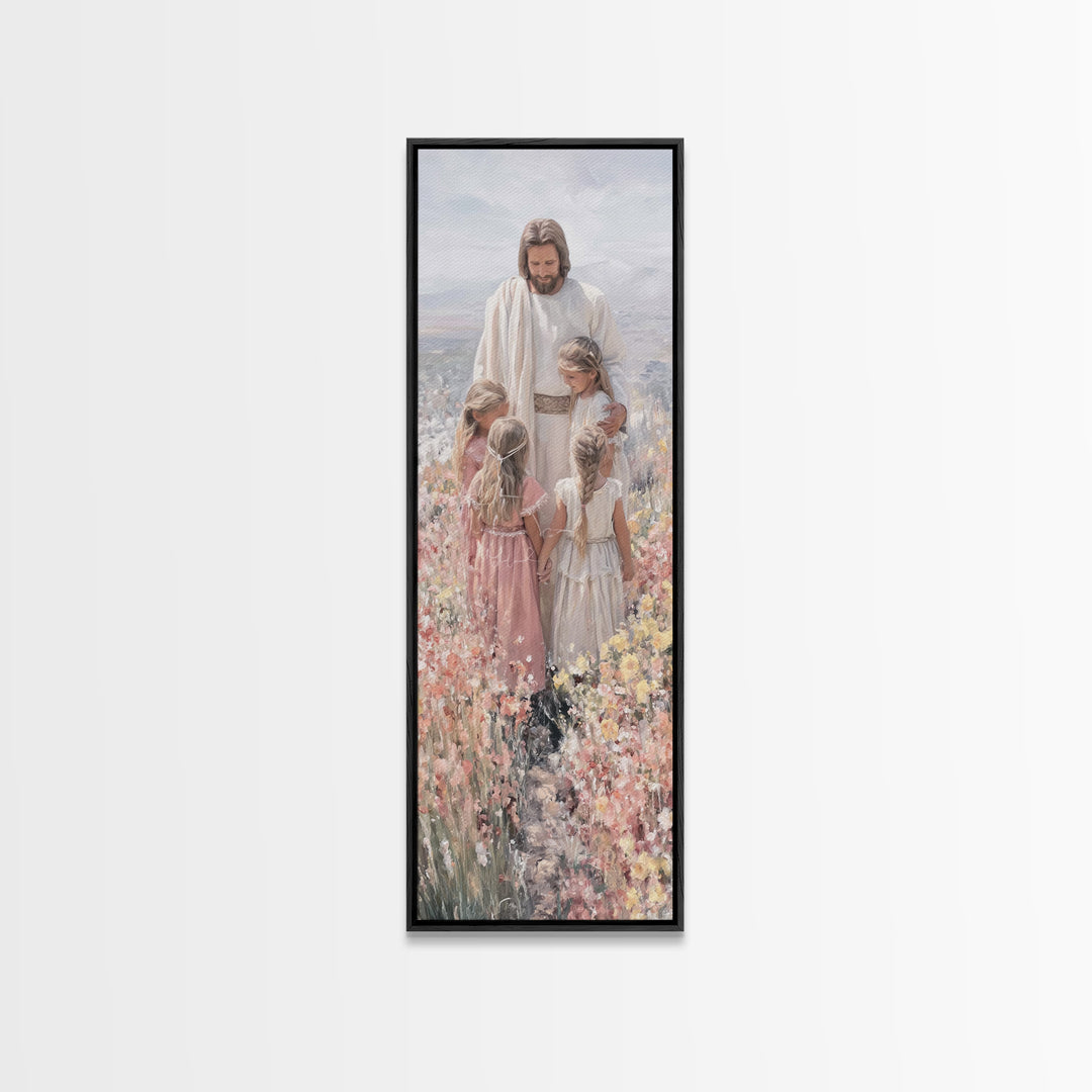 Circle Of Light | Framed Canvas Print | Christian Art Canvas | Christian Wall Art | Jesus Painting | Skinny Art