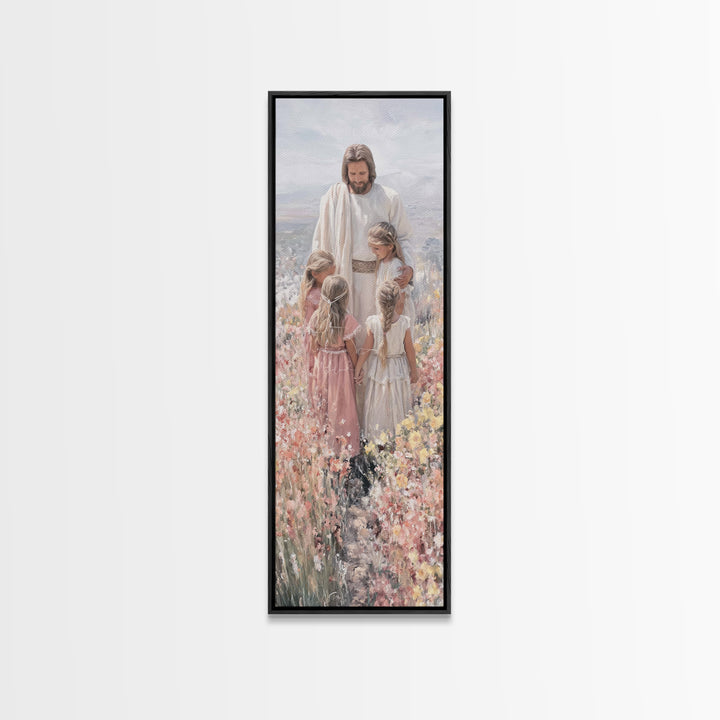 Circle Of Light | Framed Canvas Print | Christian Art Canvas | Christian Wall Art | Jesus Painting | Skinny Art