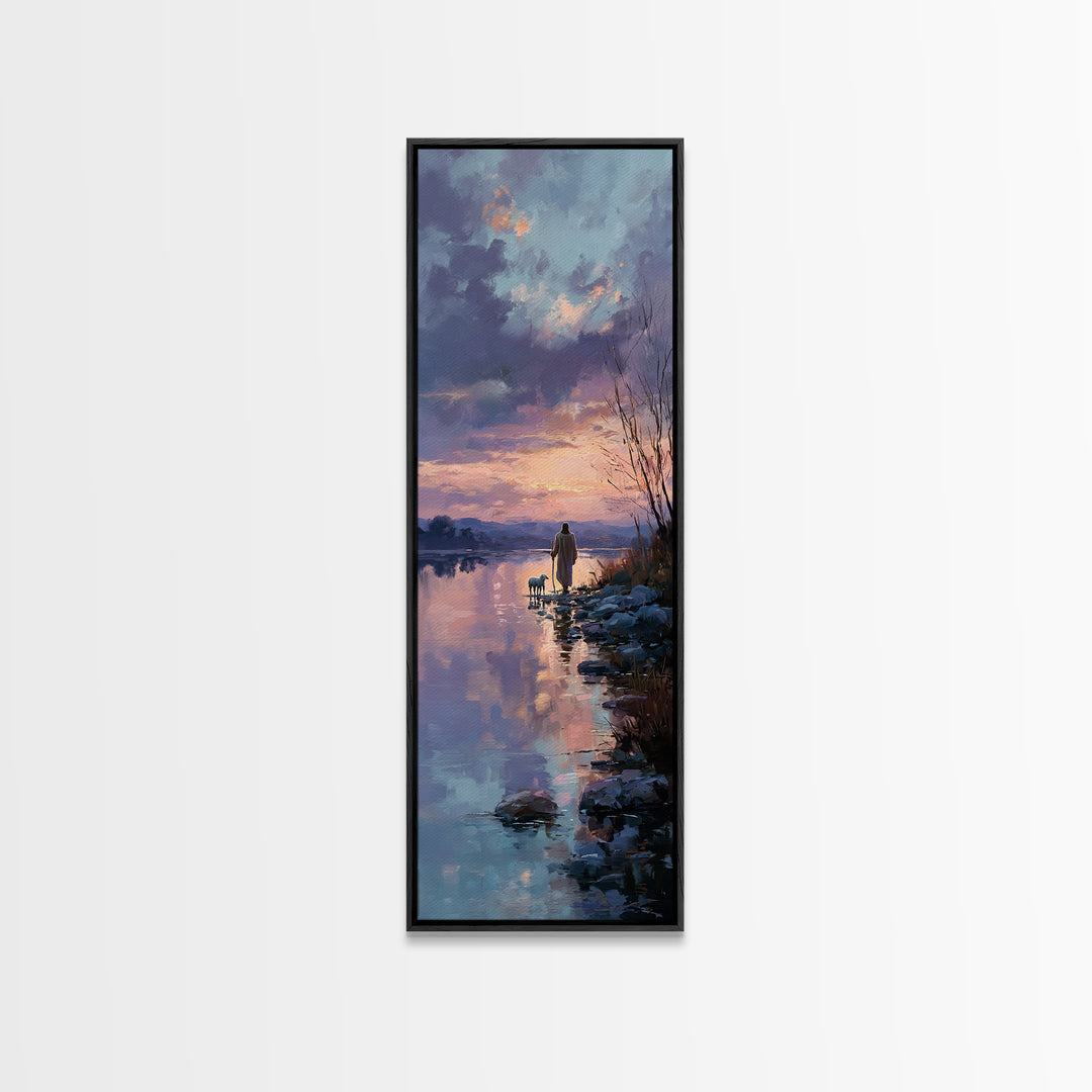 Valley Of Hope – Framed Canvas Print – Christian Art Canvas – Christian Wall Art – Jesus Painting – Narrow Art – Minimalist Christian Art