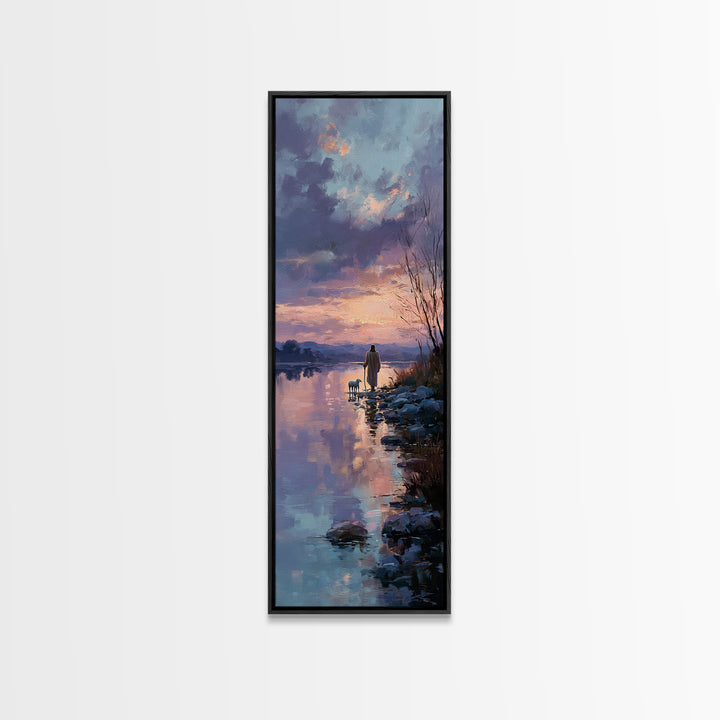 Valley Of Hope – Framed Canvas Print – Christian Art Canvas – Christian Wall Art – Jesus Painting – Narrow Art – Minimalist Christian Art