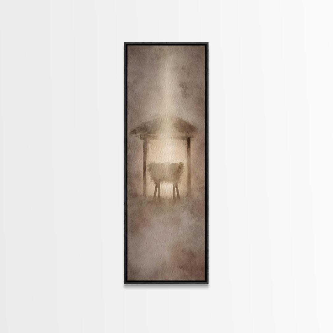Holy Manger Light – Framed Canvas Print – Christian Wall Art – Jesus Painting – Christian Art Canvas – Christmas Art – Christian Decor – Ar