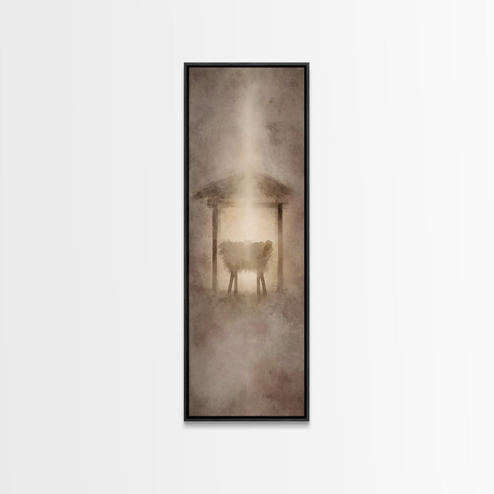 Holy Manger Light – Framed Canvas Print – Christian Wall Art – Jesus Painting – Christian Art Canvas – Christmas Art – Christian Decor – Ar