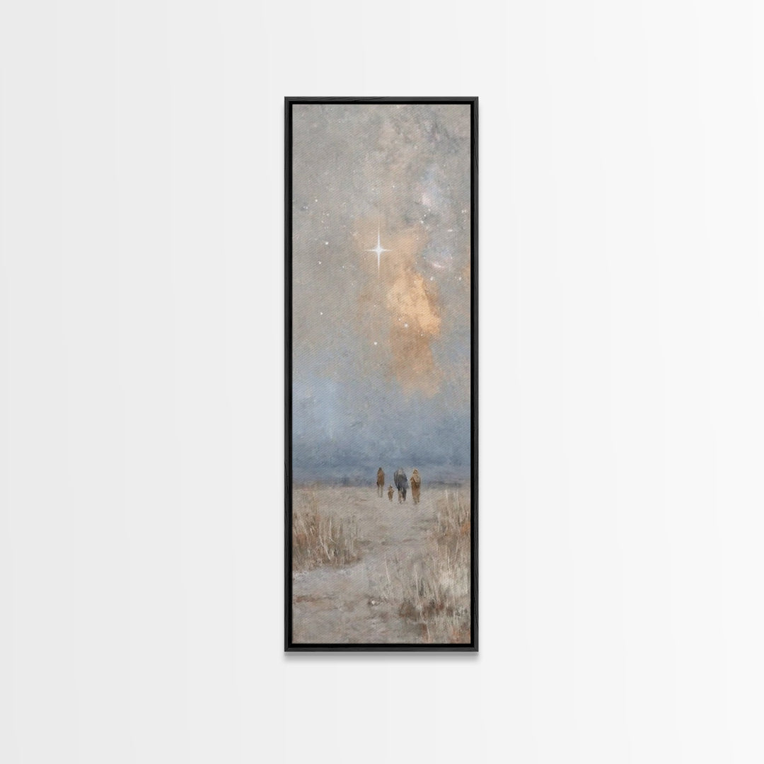 Sacred Desert Star – Framed Canvas Print – Christian Christmas Art – Christmas Wall Art – Christian Art Canvas – Narrow Art – Christian Dec