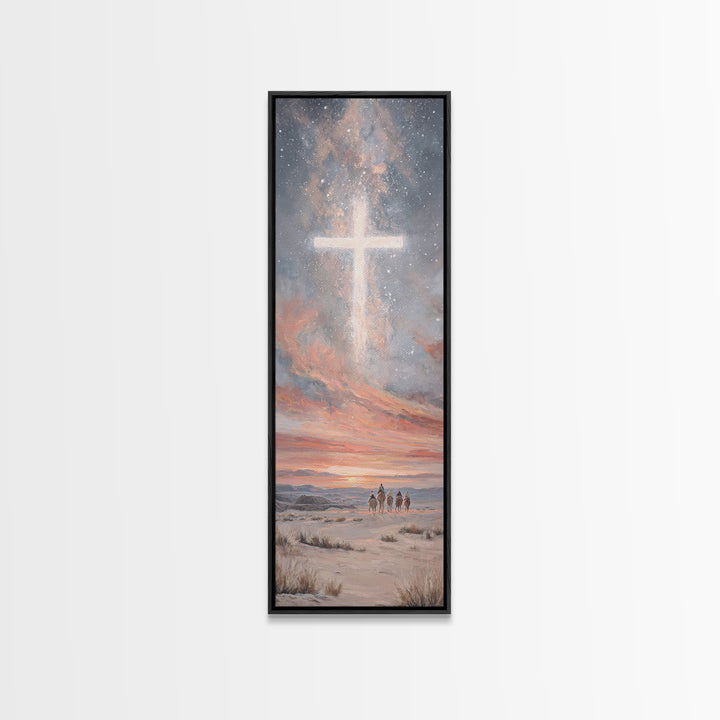 Desert Star Journey | Framed Canvas Print | Christian Art Canvas | Christian Wall Art | Christmas Art | Tall Skinny Art Print | Christian C