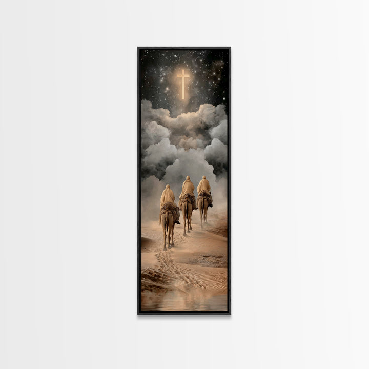 Shepherd’s Peace – Framed Canvas Print – Christian Wall Art – Christian Art Canvas – Christmas Art – Narrow Art – Christian Decor