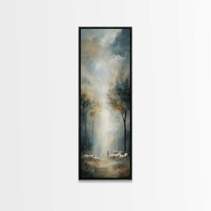 Forest Light Grace | Framed Canvas Print | Christian Art Canvas | Christian Wall Art | Christmas Art | Tall Narrow Wall Art | Christian Gif