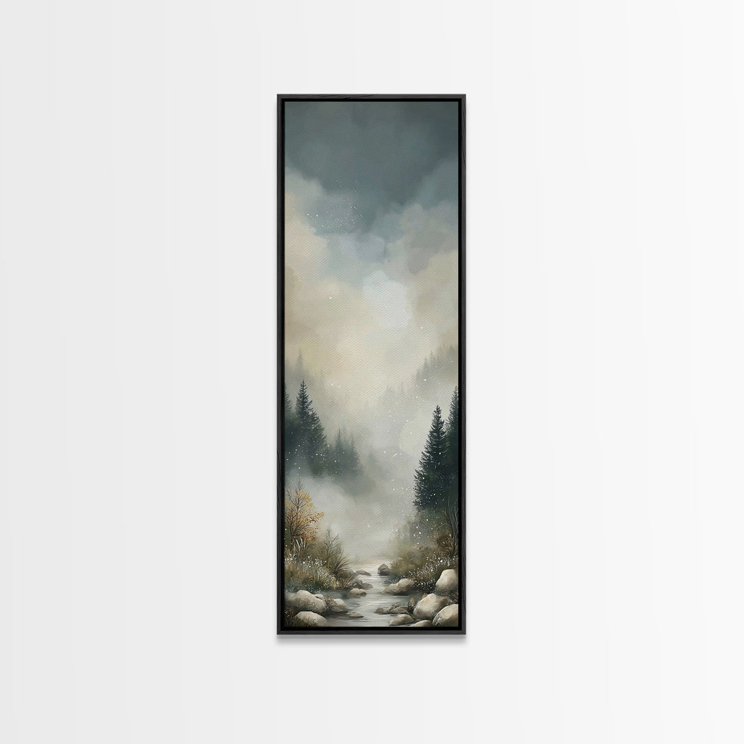 River Valley Calm – Framed Canvas Print – Christian Art Canvas – Christian Wall Art – Tall Skinny Art Print – Christian Decor – Christian G
